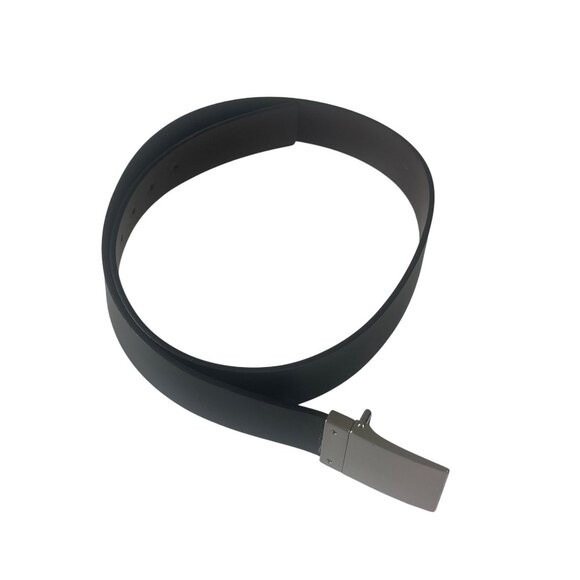 Banana Republic Leather Belt Mens Black Silver Buckle 36" - Picture 2 of 8